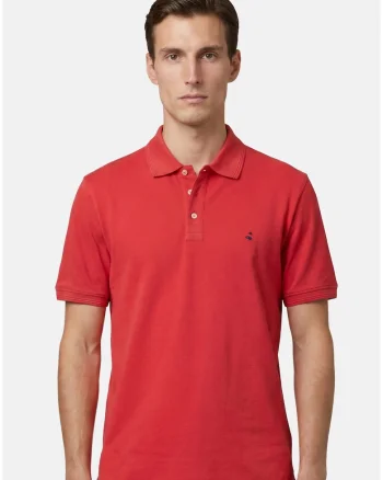 Tricou polo cu croiala slim-fit, Caramiziu