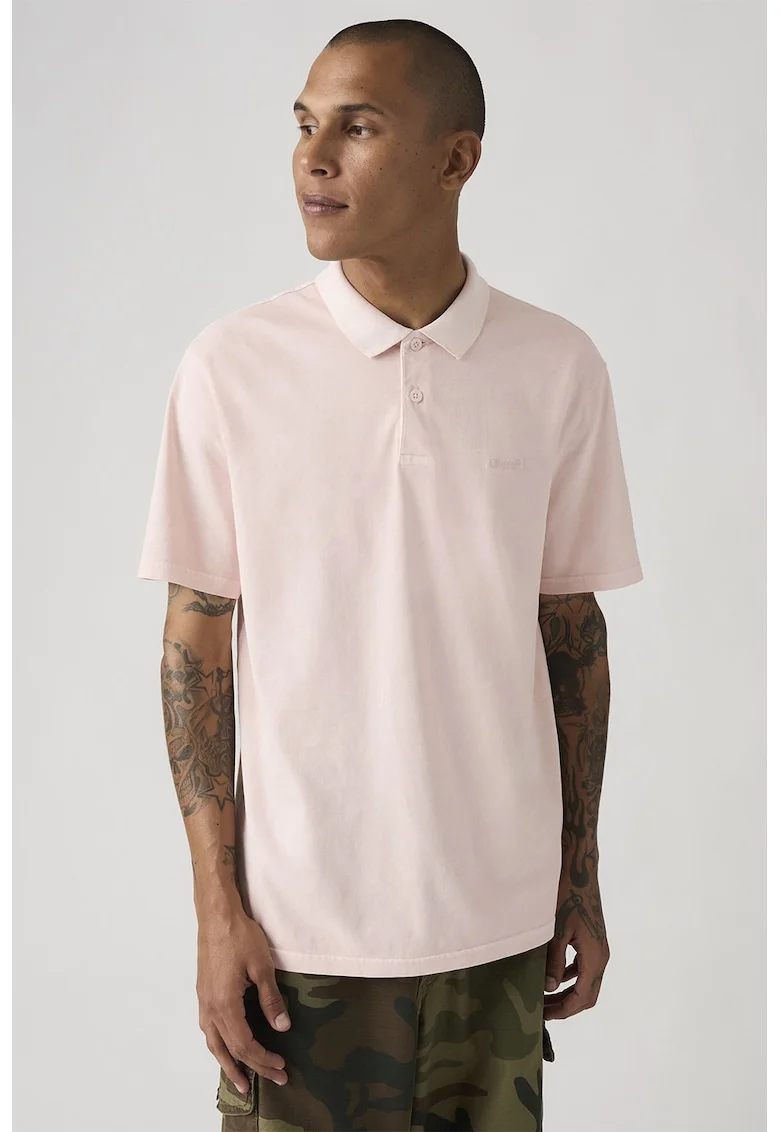 Tricou polo de bumbac cu broderie logo discreta