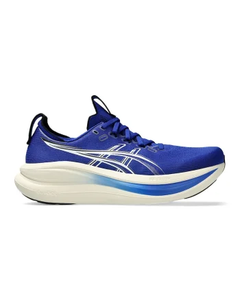 Pantofi Gel-Nimbus 28 pentru alergare, Alb/Albastru royal
