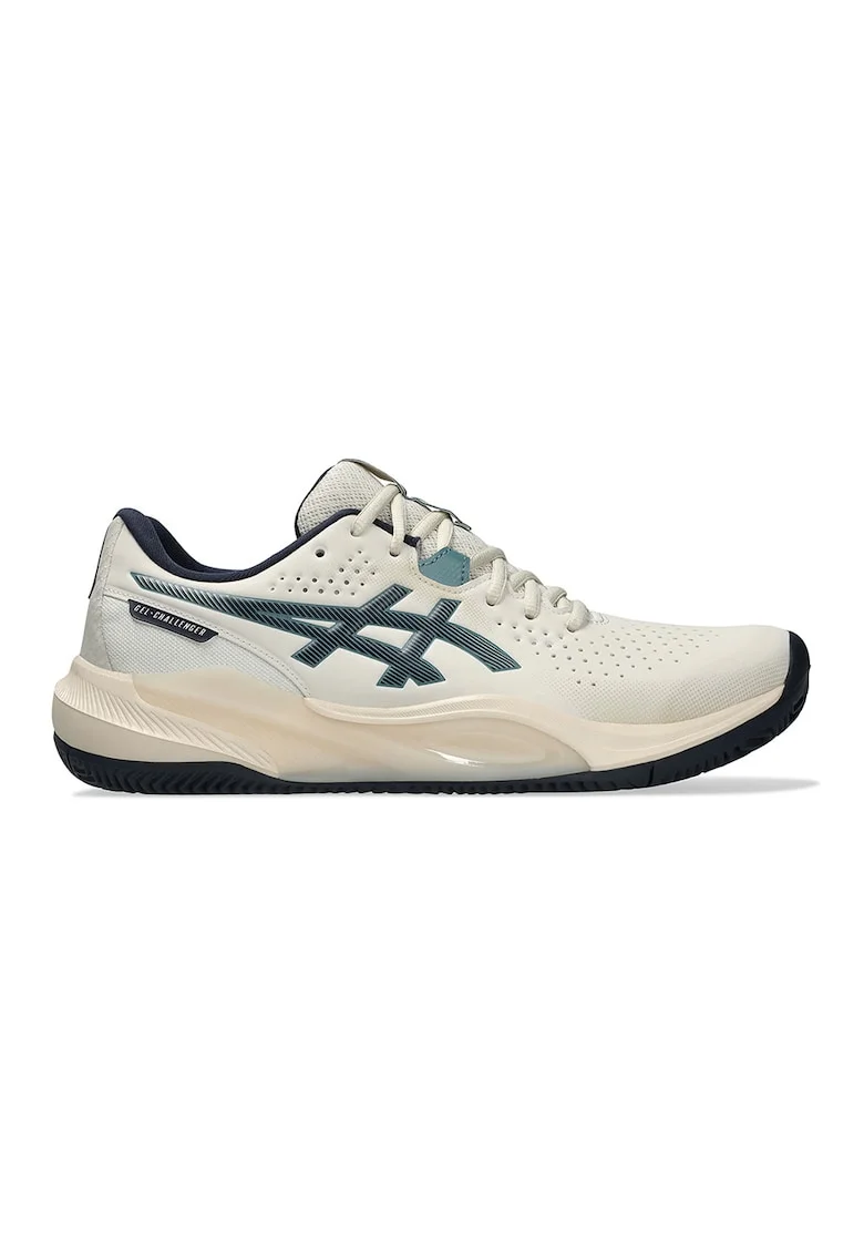 Pantofi Gel-Challenger 15 cu logo, pentru tenis, Bej sampanie/Albastru petrol