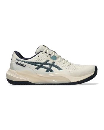 Pantofi Gel-Challenger 15 cu logo, pentru tenis, Bej sampanie/Albastru petrol