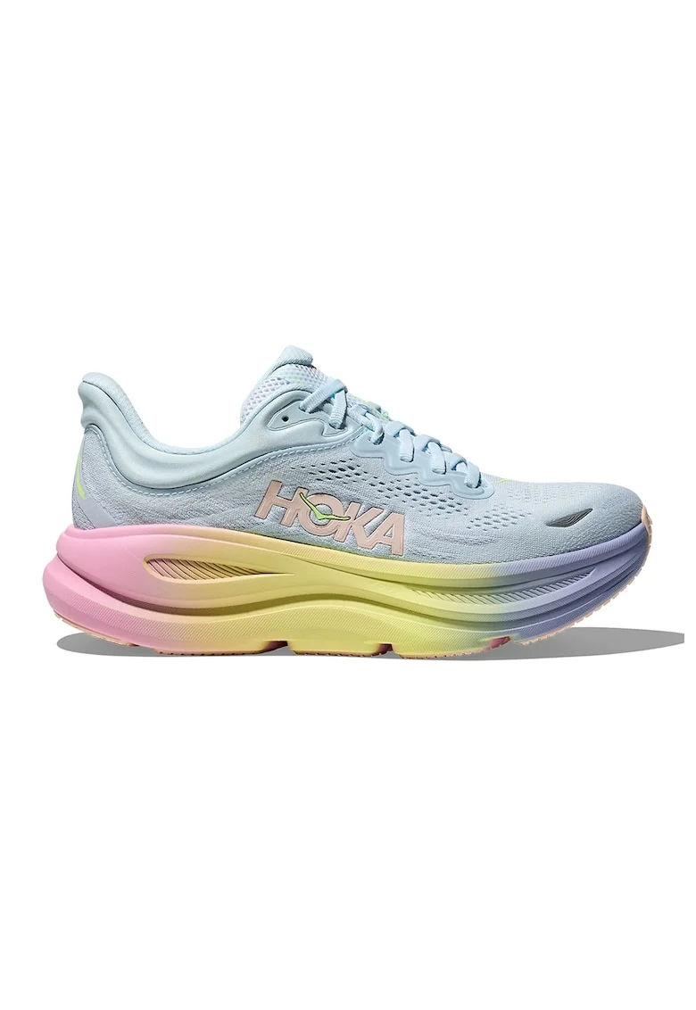 Pantofi Bondi 9 cu garnituri din plasa pentru alergare, Albastru pastel/Galben deschis