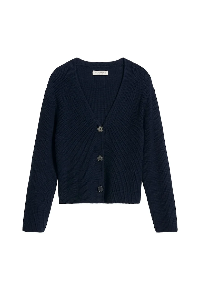 Cardigan tricotat cu decolteu in V, Albastru