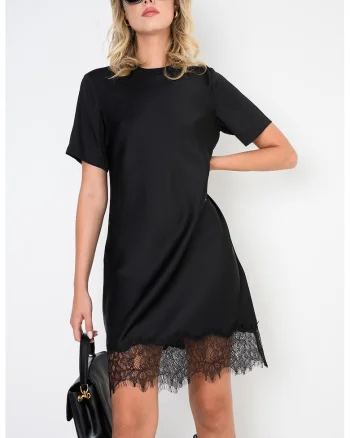 Rochie-tricou din bumbac, Negru