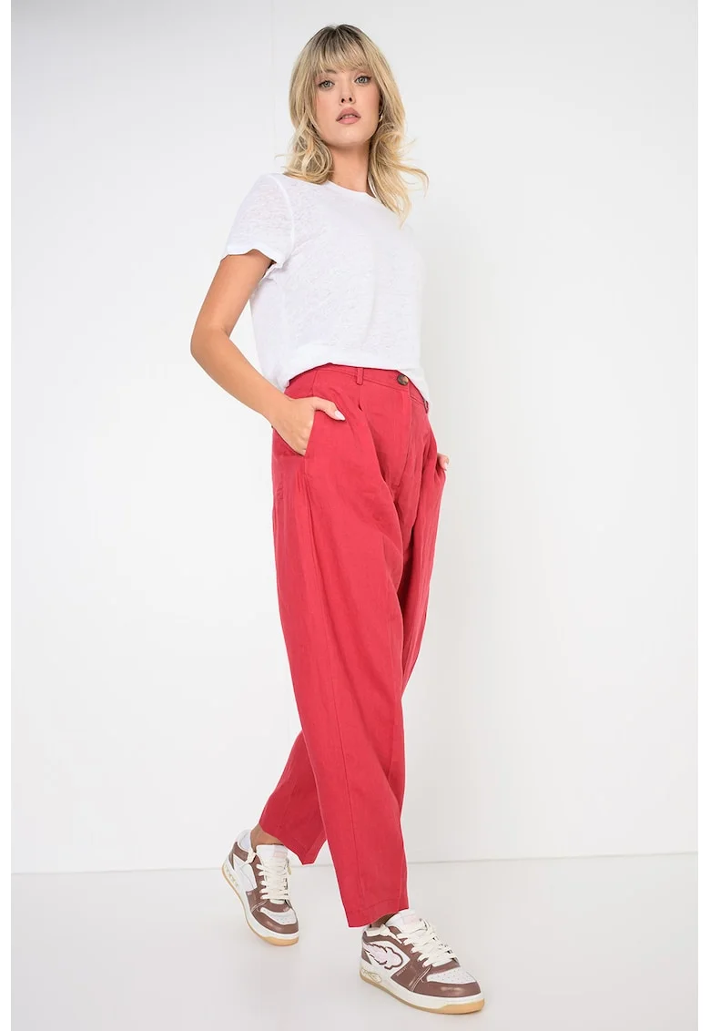 Pantaloni drepti din in