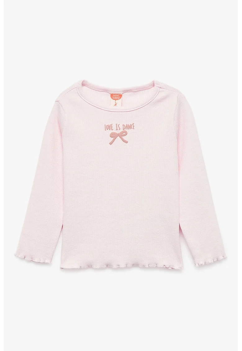 Bluza cu terminatii valurite, Roz deschis