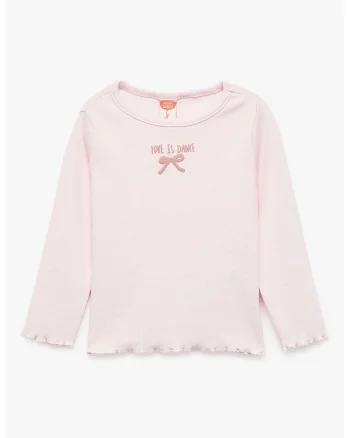 Bluza cu terminatii valurite, Roz deschis