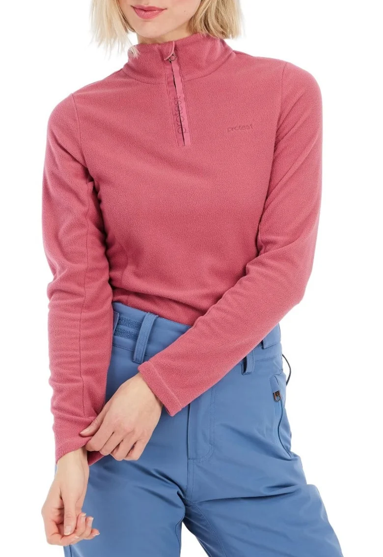 Bluza sport de microfleece cu fenta cu fermoar,
