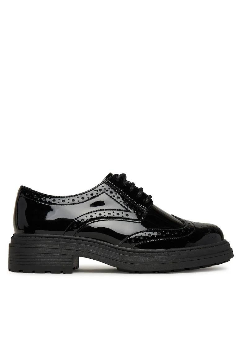 Pantofi dama,  Oxfordy, piele naturala, negru,