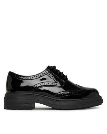 Pantofi dama,  Oxfordy, piele naturala, negru,