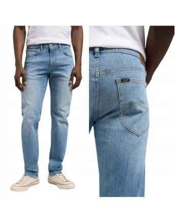 Blugi Barbati,  Daren Zip Fly, Straight Fit, Talie Medie, Fermoar, Lungi, 5 Buzunare, Bumbac, Albastru, Albastru