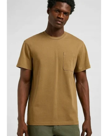 Tricou barbati  WW Pocket Tee, supradimensionat, scurt, maro, bumbac