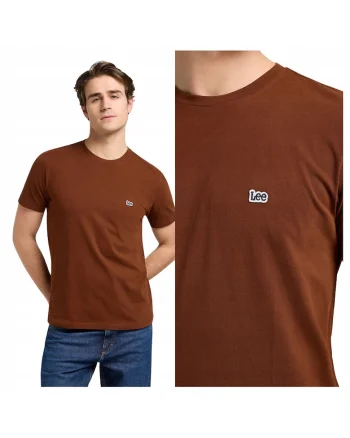 Tricou Barbati,  Tee, Regular Fit, Maneca Scurta, Decolteu Rotund, Cu Logo, Bumbac, Design Clasic, Bronz