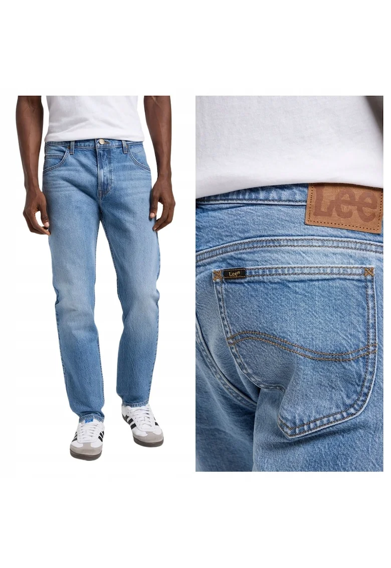 Blugi Barbati,  Oscar, Slim Fit, Talie Medie, Fermoar, Lungi, 5 Buzdwqfnare, Bumbac, Albastru, Albastru