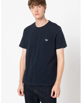 Tricou de bumbac cu aplicatie logo, Bleumarin