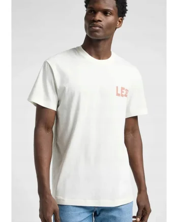Tricou barbati  supradimensionat, imprimeu, alb, bumbac