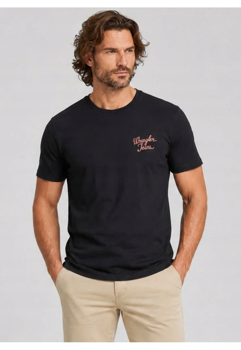 Tricou barbati,  LOGO TEE, negru, bumbac, maneca scurta