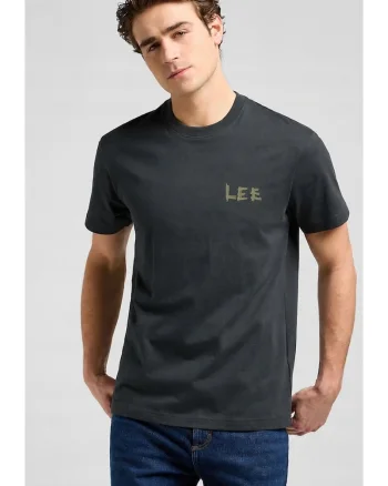 Tricou barbati  tricou lejer supradimensionat, imprimeu, negru/gri, bumbac