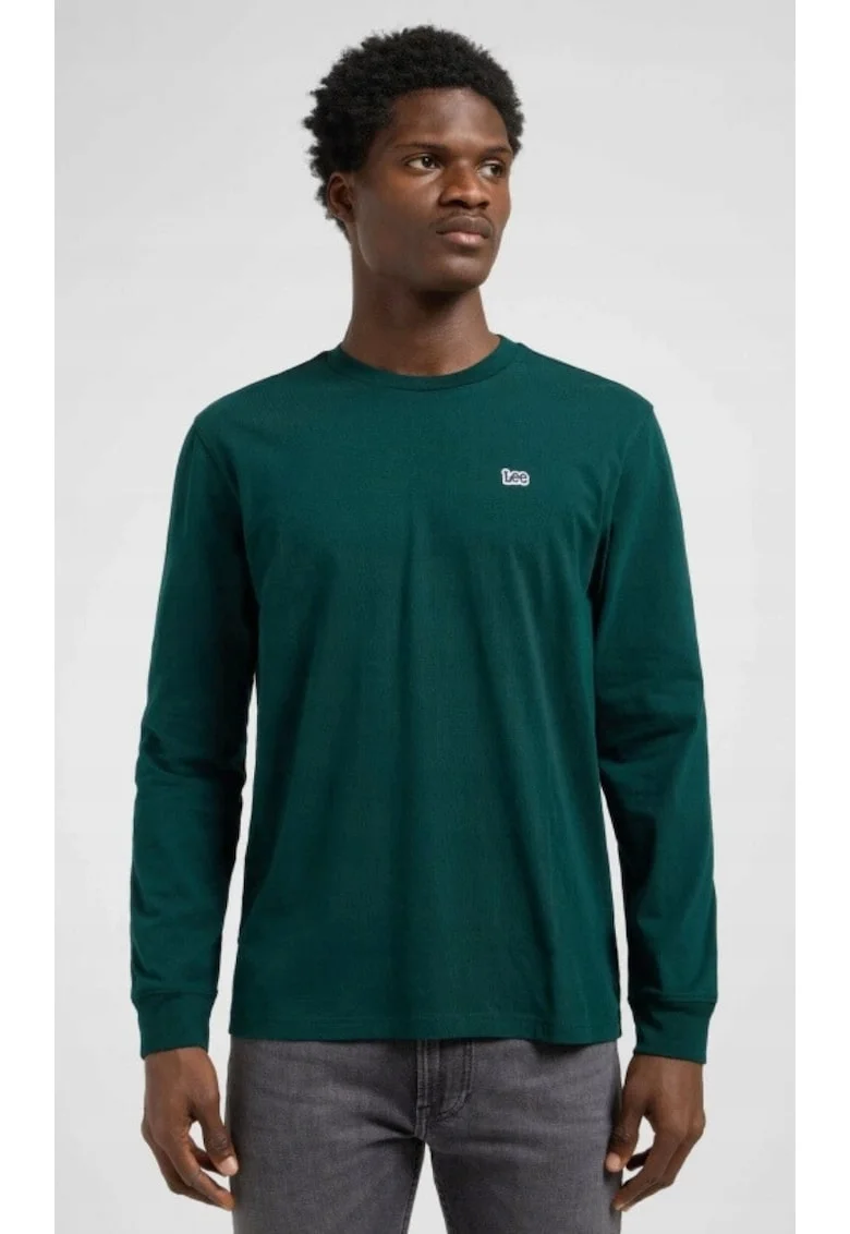 Bluza barbati,  cu logo, regular fit, verde, bumbac