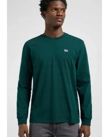 Bluza barbati,  cu logo, regular fit, verde, bumbac