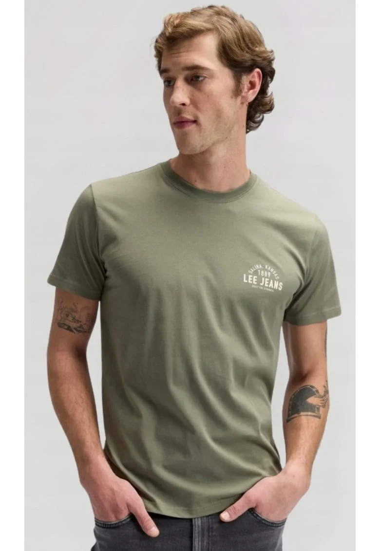 Tricou barbat  regular fit, bumbac, verde
