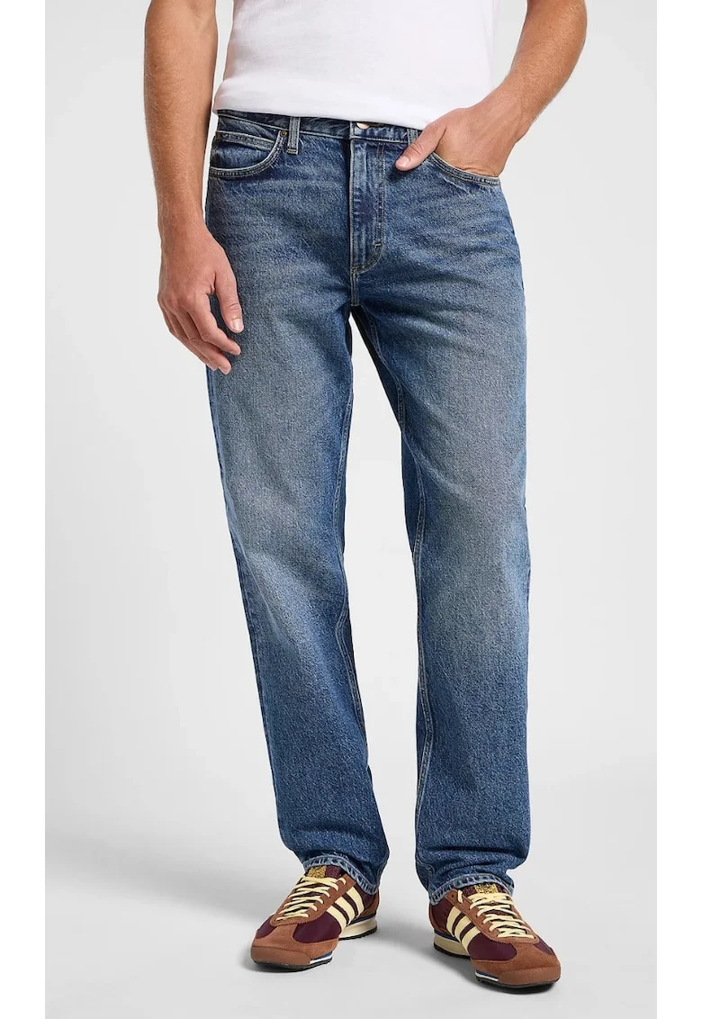 Blugi barbatesti  West Relaxed Straight, albastru, croiala lejera, material elastic
