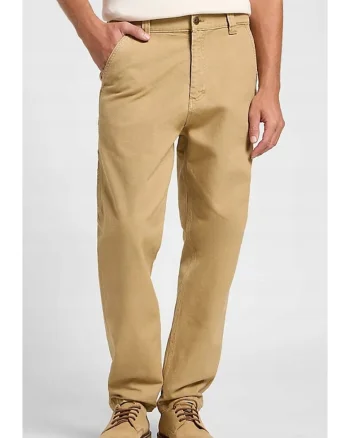 Pantaloni barbati,  Oscar, croiala relaxata, culoare maro, bumbac