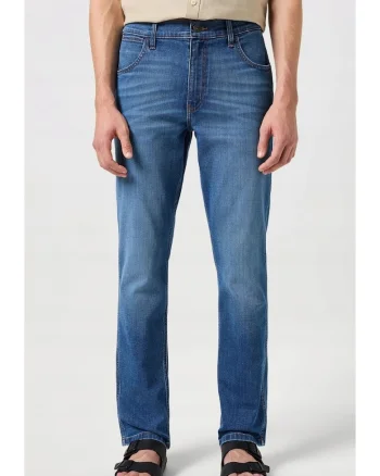 Blugi barbati,  model Regular Fit, albastru inchis, denim elastic, lungi