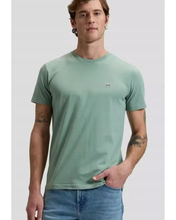 Tricou  bumbac, verde, maneca scurta, regular fit