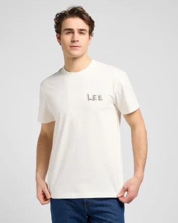 Tricou barbati  RELAXED GRAPHIC TEE, bumbac, ecru,