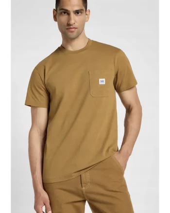 Tricou barbati,  Ww Pocket Tee, supradimensionat, culoare maro, bumbac
