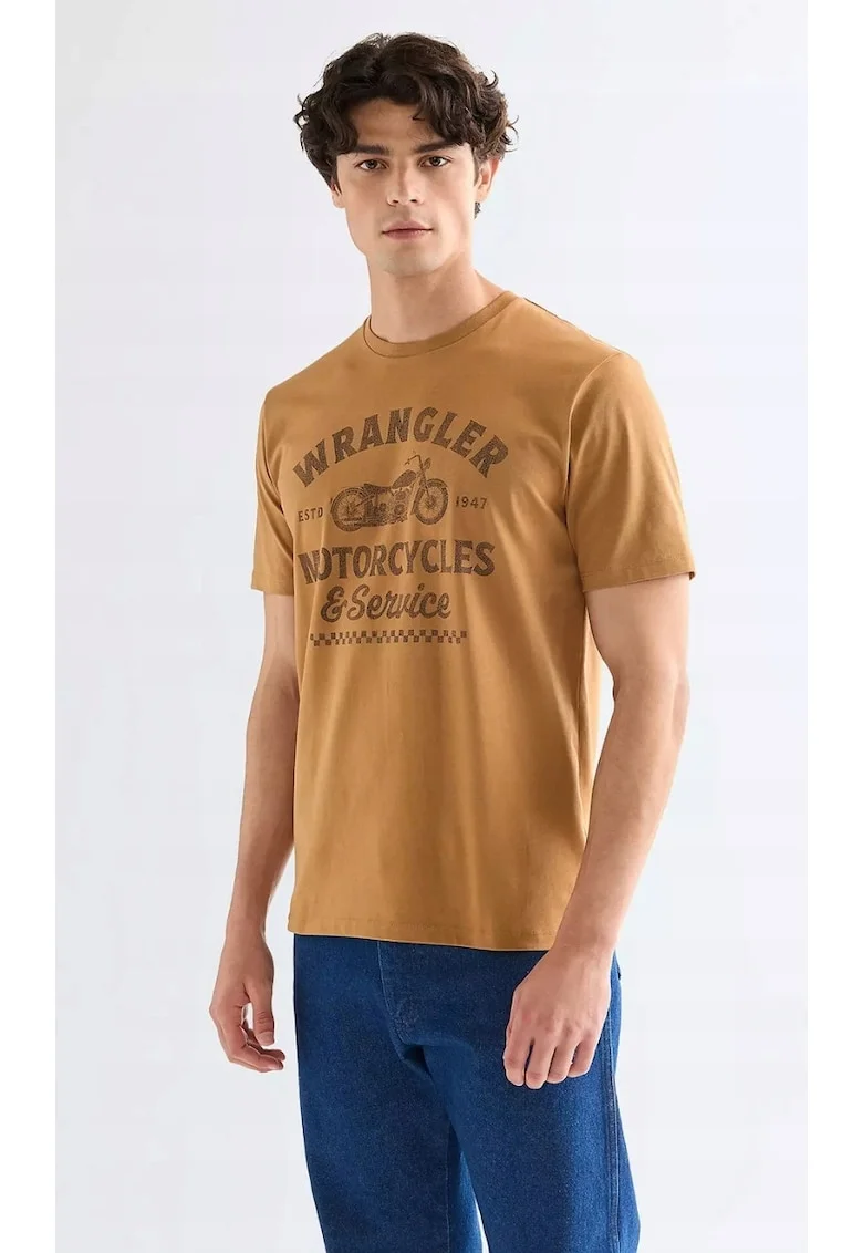 Tricou barbati  Americana Tee, regular fit, roscat cu imprimeu, 100% bumbac