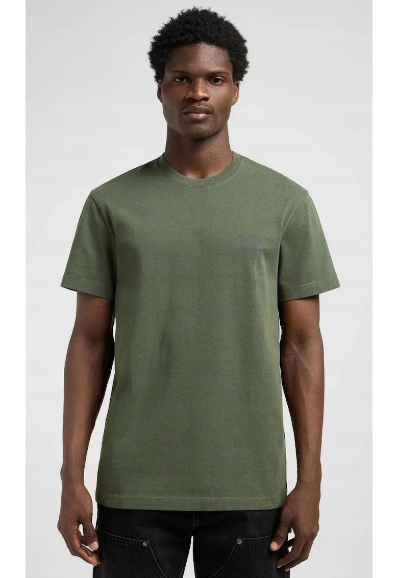 Tricou barbatesc  imprimeu, verde, bumbac