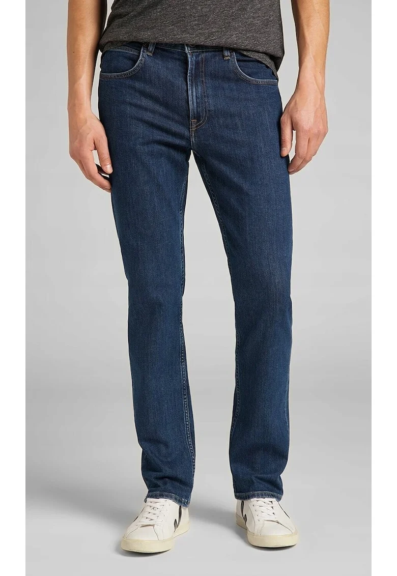 Blugi barbatesti  Brooklyn Straight, regular fit, albastru inchis, denim elastic