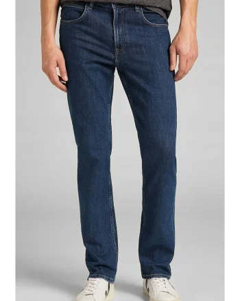Blugi barbatesti  Brooklyn Straight, regular fit, albastru inchis, denim elastic