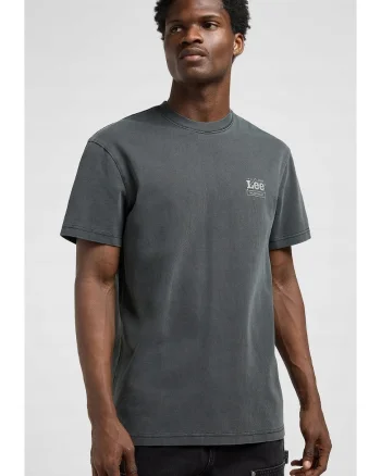 Tricou barbati  imprimeu + logo, negru, bumbac