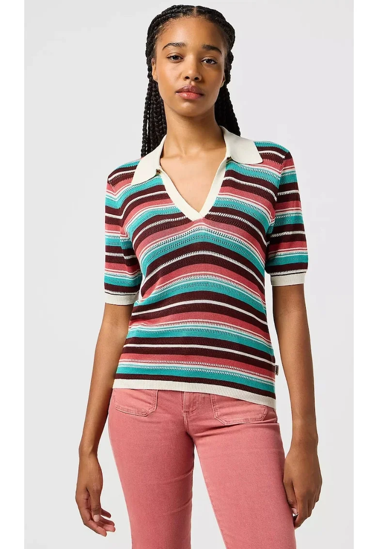 Tricou polo dama,  Latigo Bay, alb, bumbac, maneca scurta, regular fit