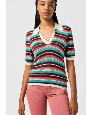 Tricou polo dama,  Latigo Bay, alb, bumbac, maneca scurta, regular fit