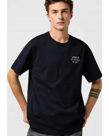 Tricou barbati,  brodat, negru, bumbac