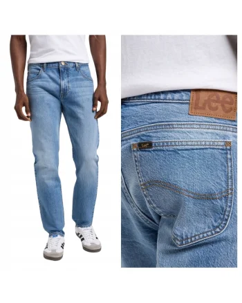 Blugi Barbati,  Rider, Slim Fit, Talie Medie, 5 Buzunare, Fermoar, Lungi, Bumbac, W31-L34 US, Albastru
