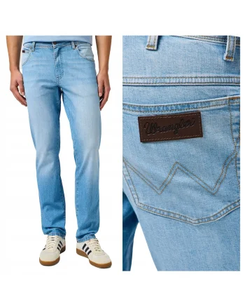 Blugi Barbati,  Texas Slim, Slim Fit, Talie Medie, Lungi, Fermoar, 5 Buzunare, Bumbac, W32-L34 US, Albastru