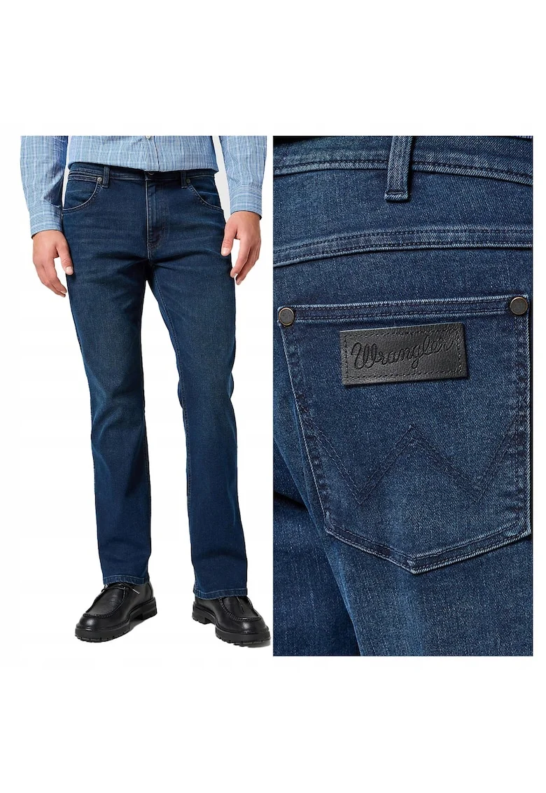Blugi Barbati,  Horizon, Bootcut, Talie Medie, Fermoar, Lungi, 5 Buzunare, Bumbac, Albastru, Albastru