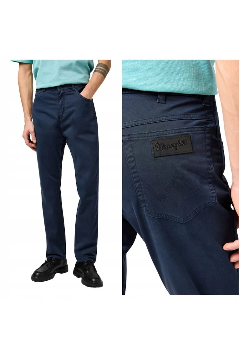 Blugi Barbati,  Slim Fit, Talie Medie, Fermoar, 4 Buzunare, Lungi, Bumbac, Albastru, Albastru