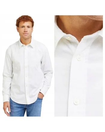 Camasa Barbati  Patch Shirt Regular Fit, Alb