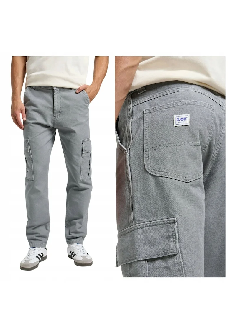 Pantaloni Barbati,  Cargo Pant HD, Regular Fit, Talie Medie, Fermoar, 7 Buzunare, Lungi, Bumbac, Gri, Gri