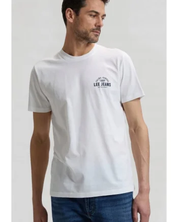 Tricou barbati  alb, bumbac, maneca scurta, croiala regular fit
