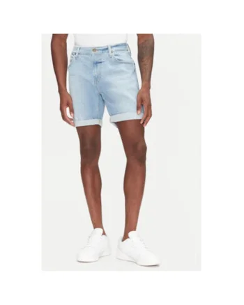 Pantaloni scurti din denim barbati  112363926, Bumbac, Albastru, Albastru