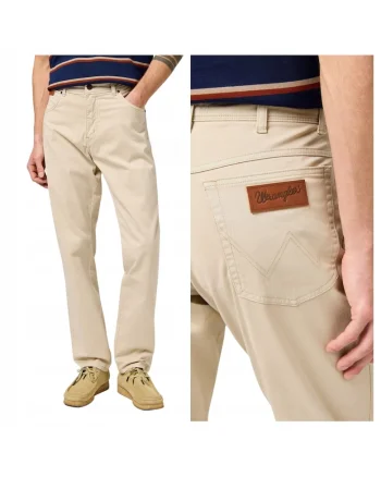 Pantaloni Barbati,  Texas Slim, Slim Fit, Cu Fermoar, 5 Buzunare, Lungi, Bumbac, Bej, Bej