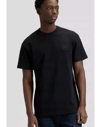 Tricou  supradimensionat, negru, bumbac, maneca scurta