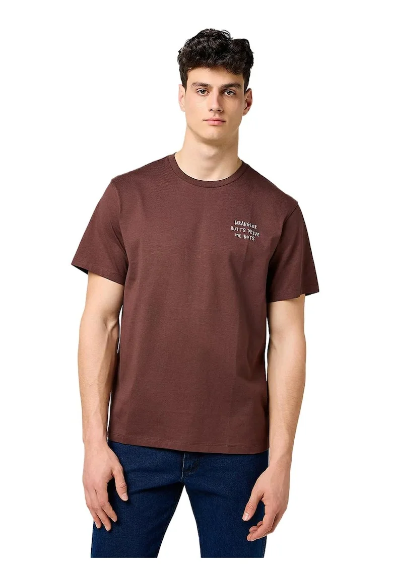 Tricou barbati  bumbac, maro,